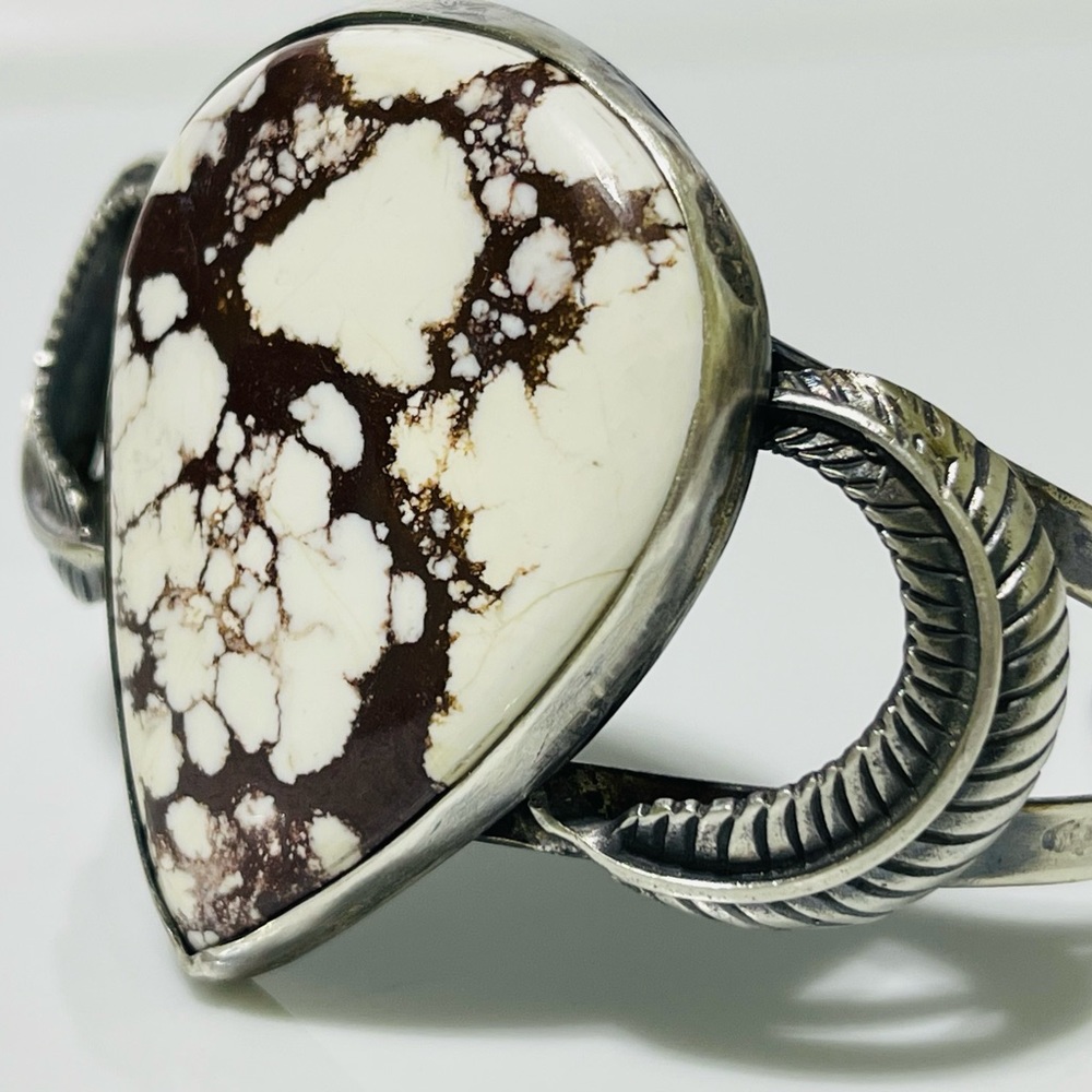 Wild Horse Turquoise Sterling Silver USA Handmade Bracelet Men Women Jewelry 54g